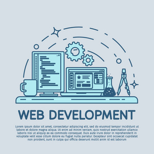 計算機、電話和平板電腦的等距平線圖解。用于演示響應(yīng)性 web 設(shè)計