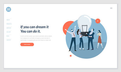 創(chuàng)意網(wǎng)站模板設(shè)計-網(wǎng)站和移動網(wǎng)站開發(fā)中網(wǎng)頁設(shè)計的向量圖概念-易于編輯和定制